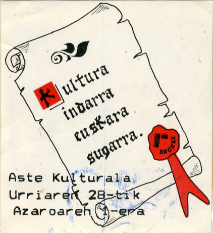 Kultura indarra euskara sugarra : aste kulturala urriaren 28-tik azaroaren 1-era